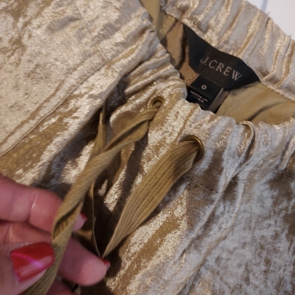J.Crew size 0 gold shimmer lounge pant - Picture 3 of 10